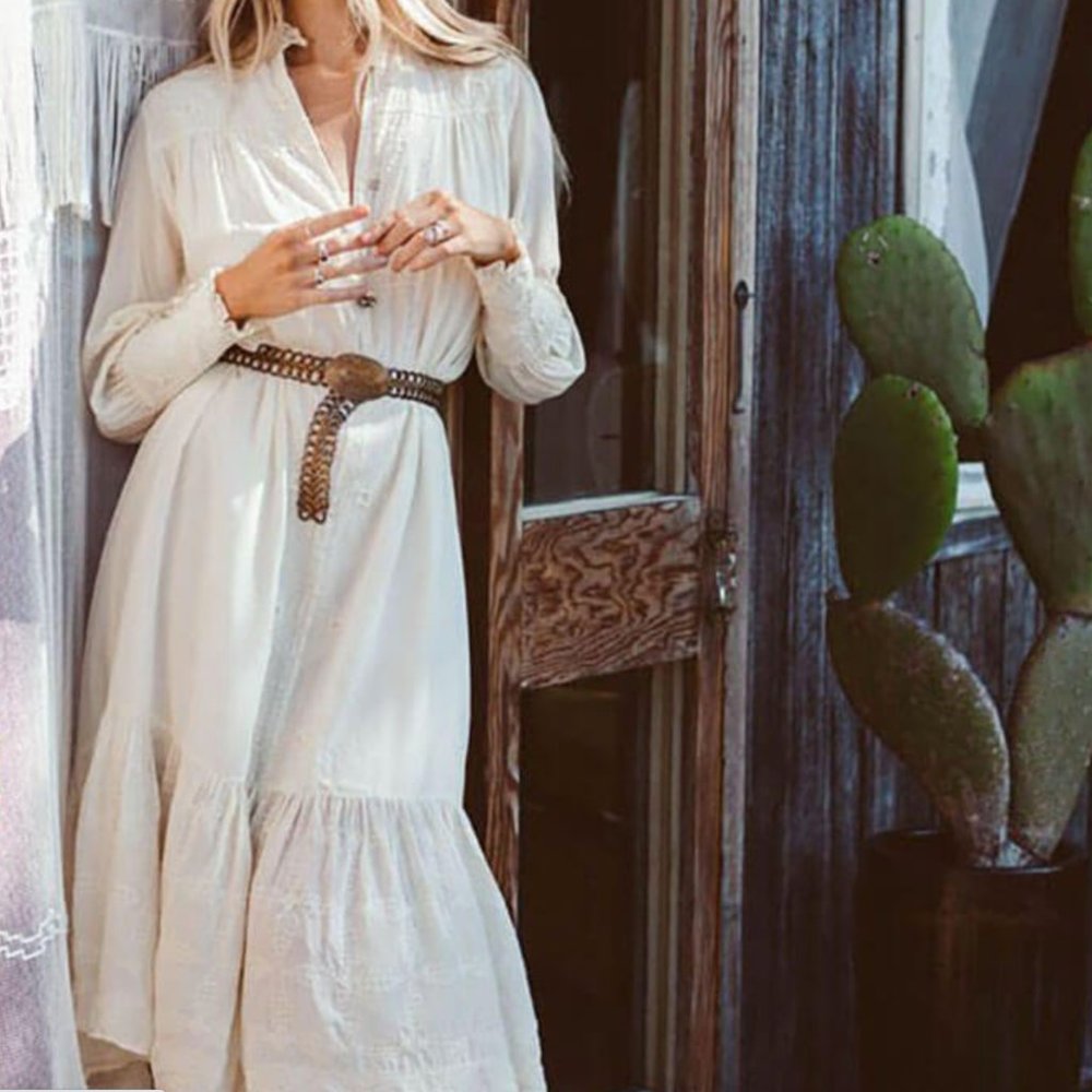 Chasing Unicorns Cream Midi Dress